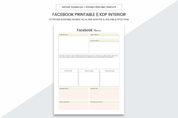 Download Facebook Planner Kdp Interior Printable - Kdp interior Collection