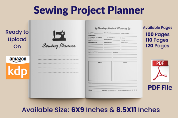 Download Sewing Project Planner KDP Interior - Kdp interior Collection
