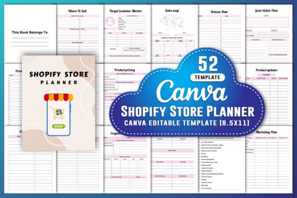 Download Shopify Store Planner Canva KDP Interior - Kdp interior Collection