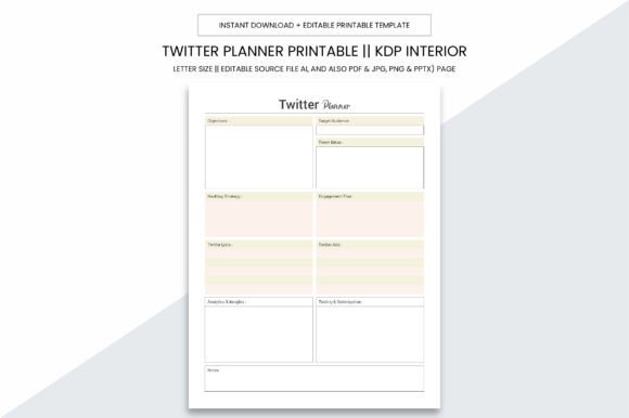 Download Twitter Planner Kdp Interior Printable - Kdp interior Collection