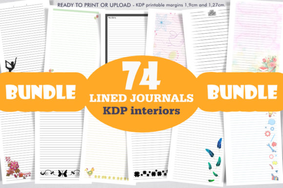 Download Bundle 74 KDP Interiors, Lined Journals. - Bundle Collection