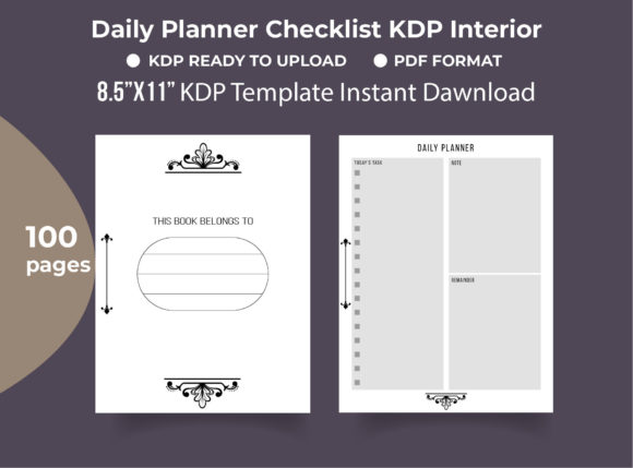 Download Daily Planner KDP Interior Printable - Kdp interior Collection