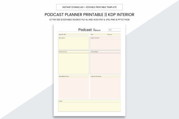 Download Podcast Planner Kdp Interior - Kdp interior Collection