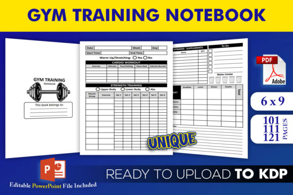 Download Gym Training Notebook | KDP Interior - Kdp interior Collection