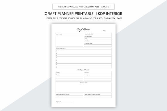 Download Craft Planner Kdp Interior Printable - Kdp interior Collection