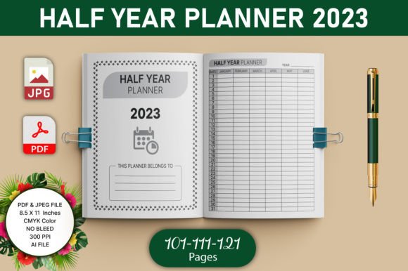 Download Half Year Planner 2023 KDP Interior - Kdp interior Collection