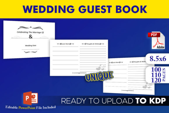 Download Wedding Guest Book KDP Interior Template - Kdp interior Collection
