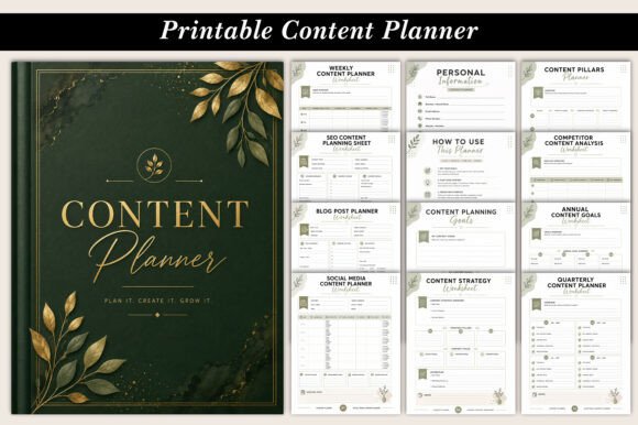 Download Printable Content Planner Kdp Interiors - Kdp interior Collection