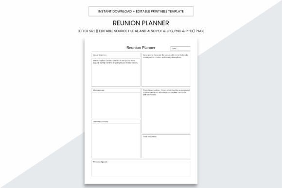 Download Reunion Planner Kdp Interior Printable - Kdp interior Collection