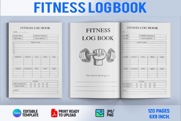 Download Fitness Log Book KDP Interior - Kdp interior Collection