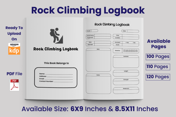 Download Rock Climbing Logbook KDP Interior - Kdp interior Collection