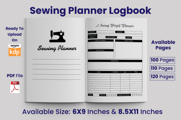 Download Sewing Project Planner KDP Interior - Kdp interior Collection