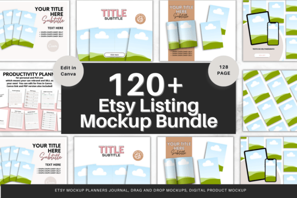 Download 120+ Etsy Listing Mockup Bundle in Canva - Bundle Collection