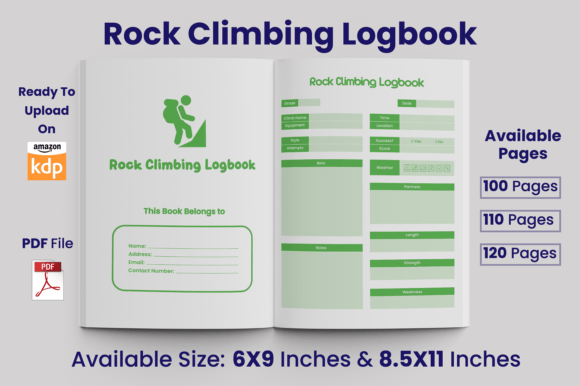 Download Rock Climbing Logbook KDP Interior - Kdp interior Collection
