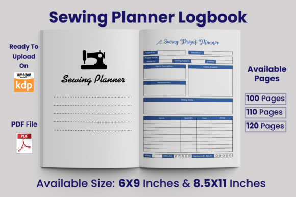 Download Sewing Project Planner KDP Interior - Kdp interior Collection