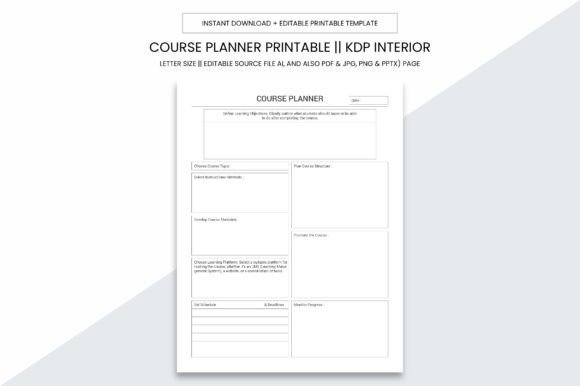 Download Course Planner Kdp Interior Printable - Kdp interior Collection