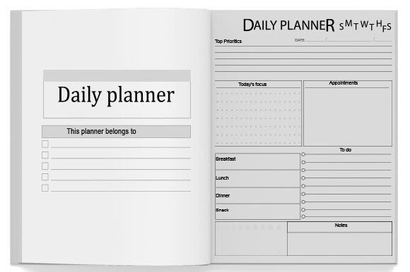 Download Daily Planner KDP Interior Printable - Kdp interior Collection