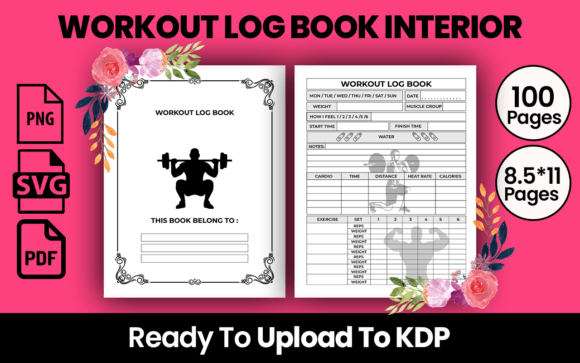 Download WORKOUT LOG BOOK KDP INTERIOR - Kdp interior Collection